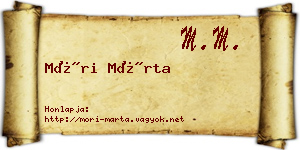 Móri Márta névjegykártya