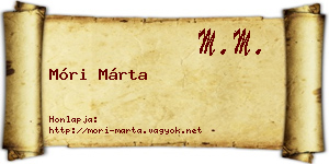 Móri Márta névjegykártya
